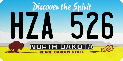 ND license plate HZA526
