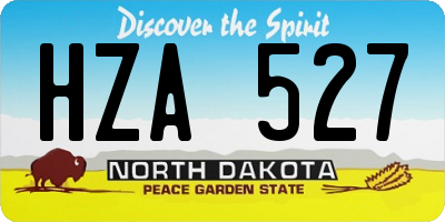 ND license plate HZA527