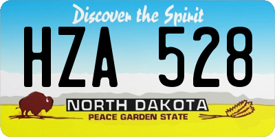 ND license plate HZA528