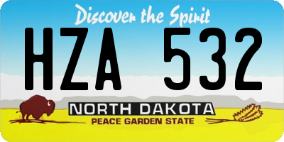 ND license plate HZA532