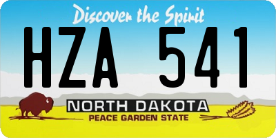 ND license plate HZA541