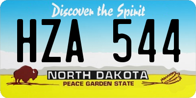 ND license plate HZA544