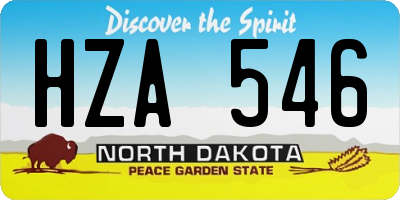 ND license plate HZA546