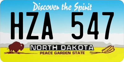 ND license plate HZA547