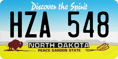 ND license plate HZA548