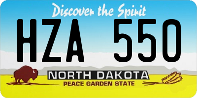 ND license plate HZA550