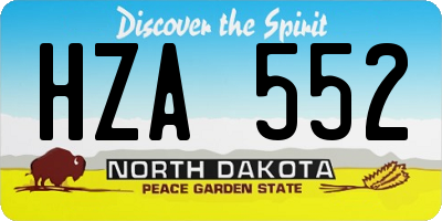 ND license plate HZA552