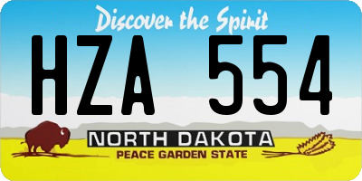 ND license plate HZA554