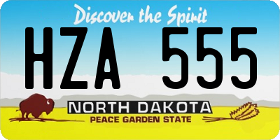 ND license plate HZA555