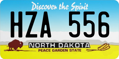 ND license plate HZA556
