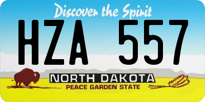 ND license plate HZA557