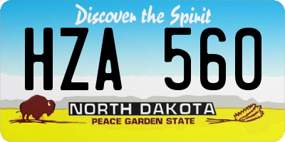 ND license plate HZA560