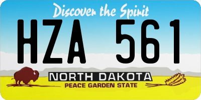 ND license plate HZA561