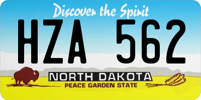 ND license plate HZA562