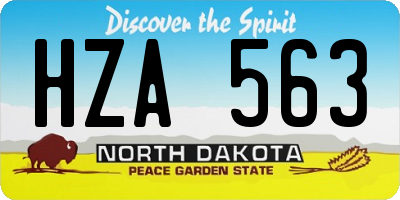 ND license plate HZA563