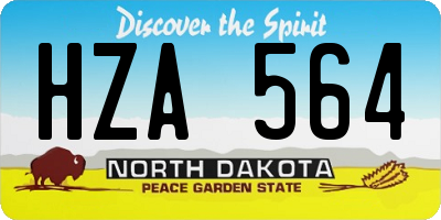 ND license plate HZA564
