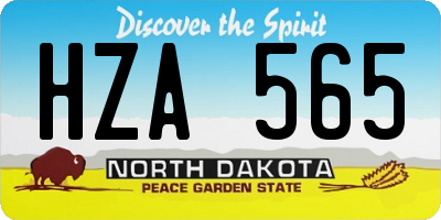 ND license plate HZA565