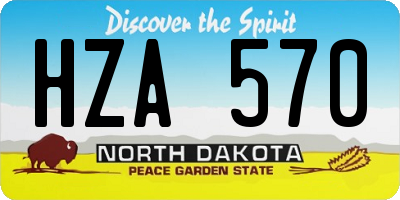 ND license plate HZA570