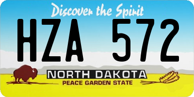ND license plate HZA572