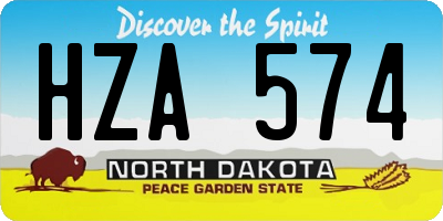 ND license plate HZA574