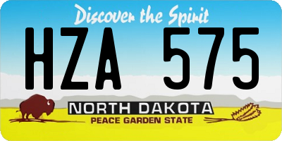 ND license plate HZA575