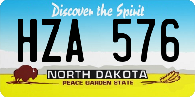 ND license plate HZA576
