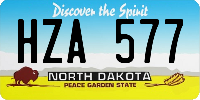 ND license plate HZA577
