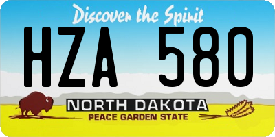 ND license plate HZA580