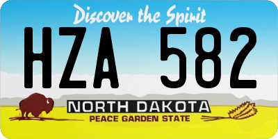 ND license plate HZA582