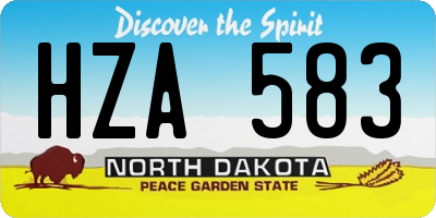 ND license plate HZA583