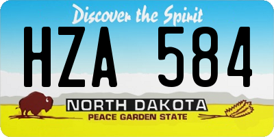 ND license plate HZA584