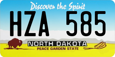 ND license plate HZA585