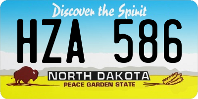 ND license plate HZA586