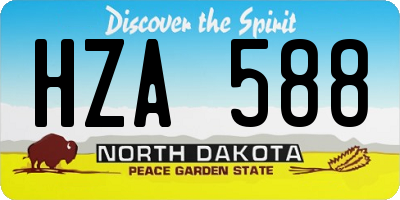 ND license plate HZA588