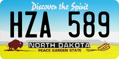 ND license plate HZA589
