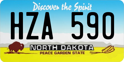 ND license plate HZA590