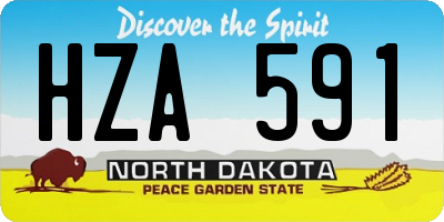 ND license plate HZA591