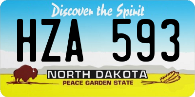 ND license plate HZA593