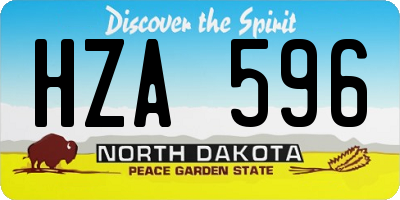 ND license plate HZA596