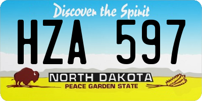 ND license plate HZA597