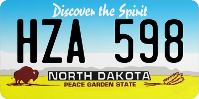 ND license plate HZA598