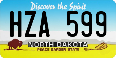 ND license plate HZA599