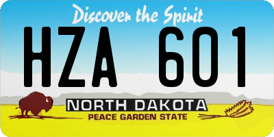 ND license plate HZA601