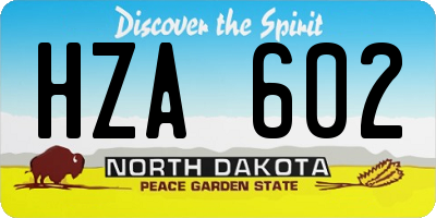 ND license plate HZA602
