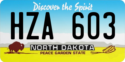ND license plate HZA603