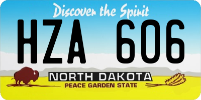 ND license plate HZA606