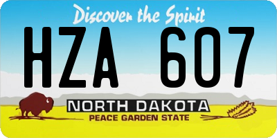 ND license plate HZA607