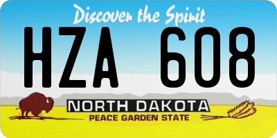 ND license plate HZA608