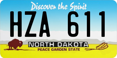 ND license plate HZA611
