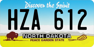 ND license plate HZA612